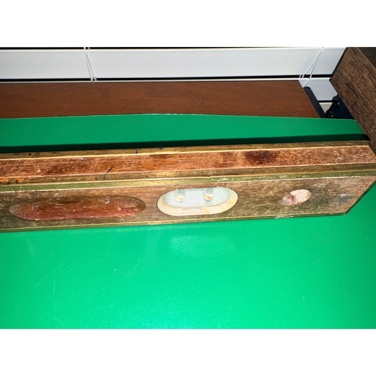 Vintage American Levels 24″ Wood and Brass Bound Spirit Level East Detroit MI