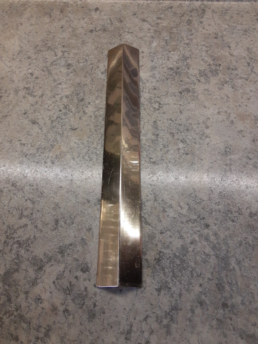 1969 Goldtone Metal 12″ Ruler Fairfield Mfg Co Lafayette IN 50th Year 3 Sided