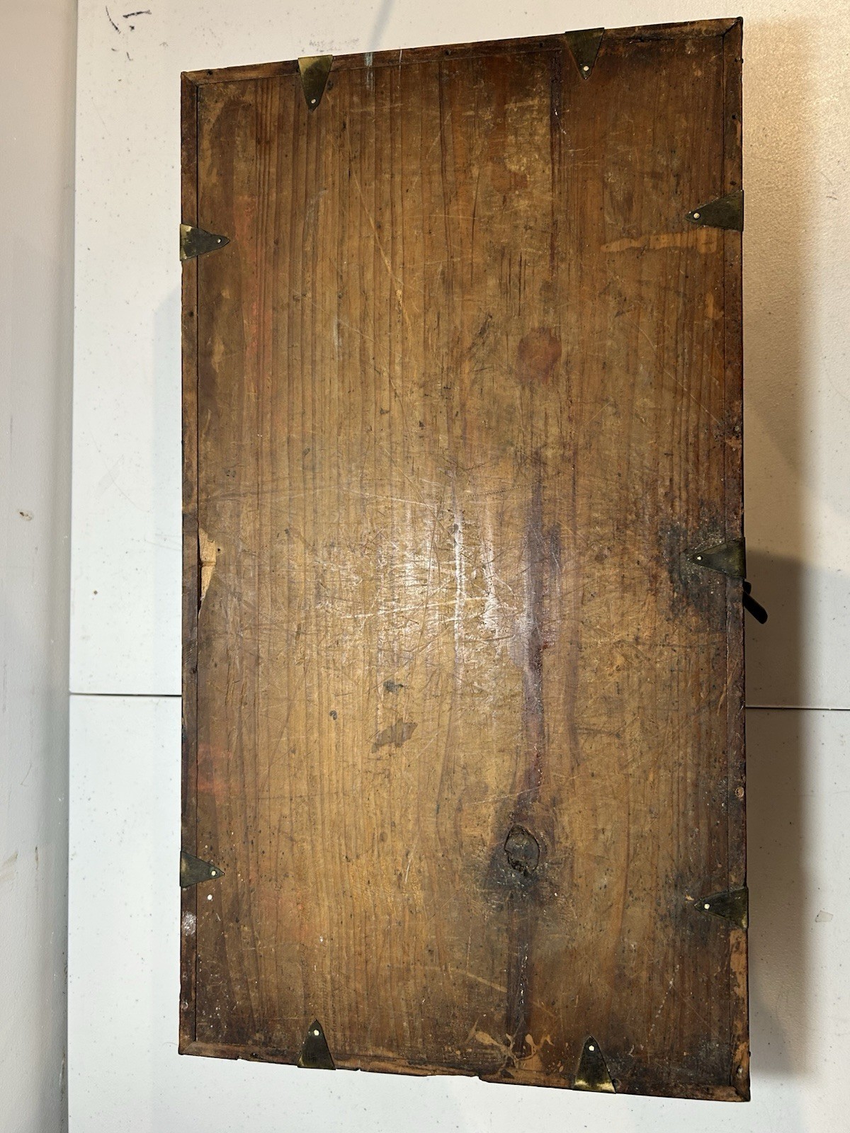 Vintage Asian Wooden Tool Chest Storage Box Carpenter Primitive Metal Hardware