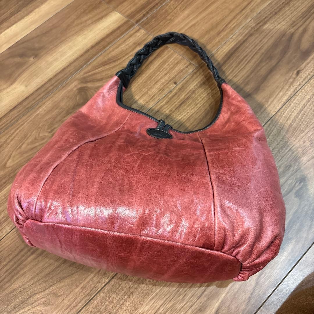 IBIZA Leather Handbag Shoulder Bag Woven Design 27x30x9.5cm Used