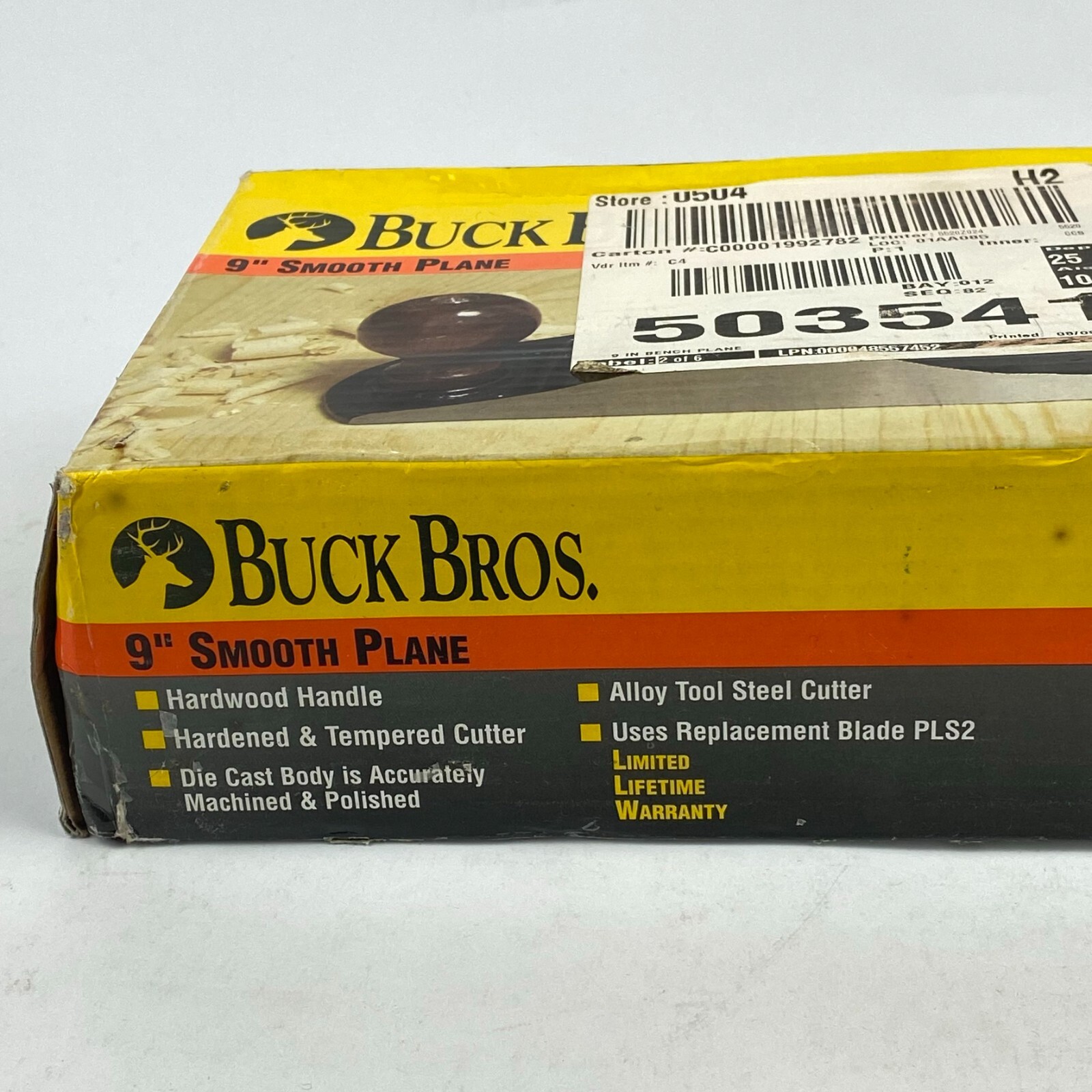Buck Bros USA 9″ Smooth Wood Plane Woodworking Tool in Original Box Vintage