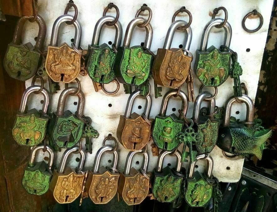 Lion Shape Padlock Victorian Antique Repro Handmade Brass Door Lock Home Décor