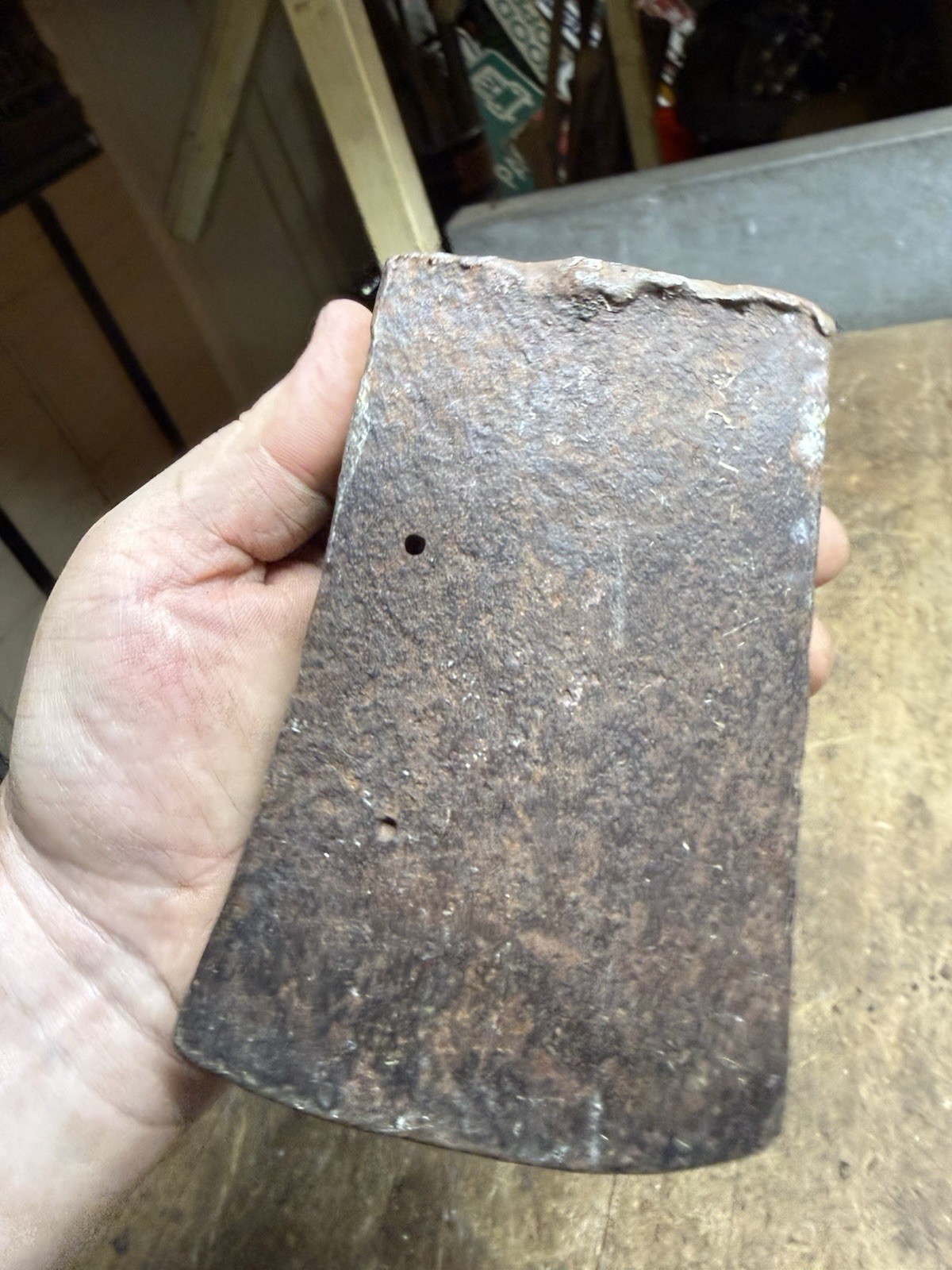 Antique Rare 3-1/2 Lb Wide Connie Bit Axe Head Tool Unmarked Unknown Maine USA