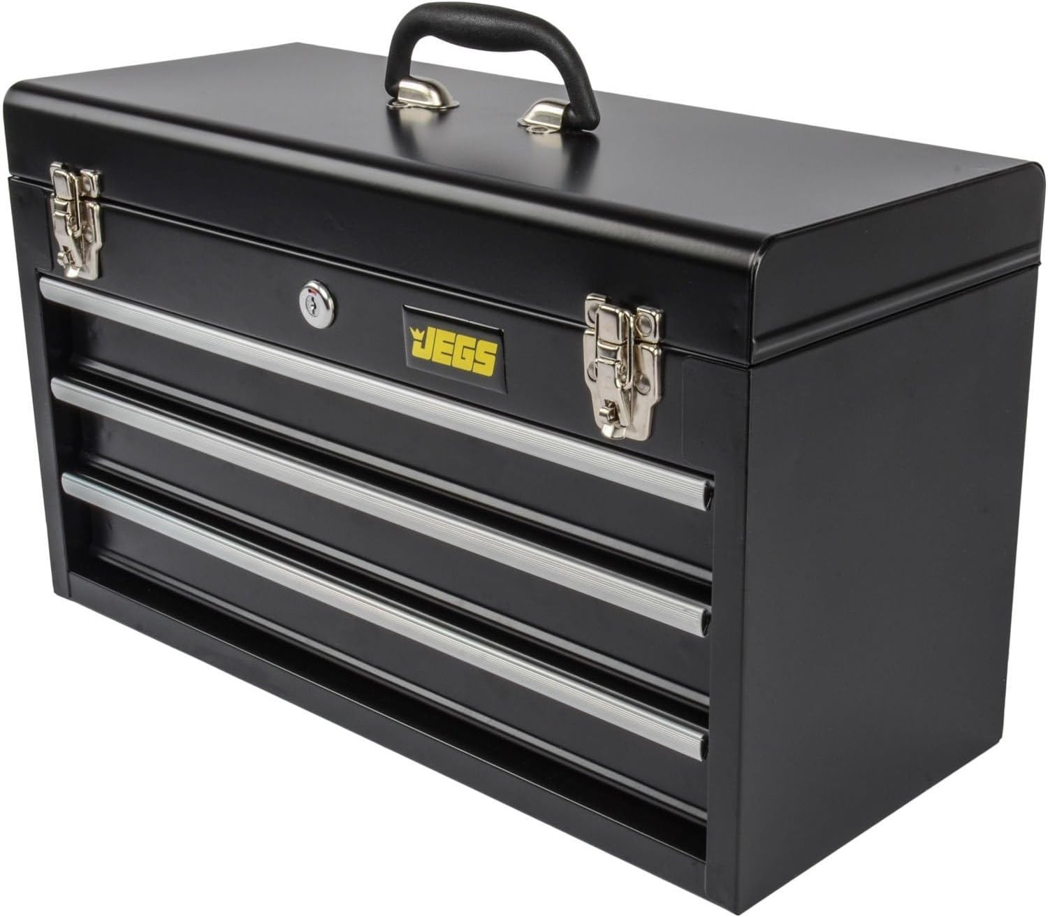 3-Drawer Toolbox – Metal Toolbox with Ball-Bearing Drawer Slides – Rust-Resistan