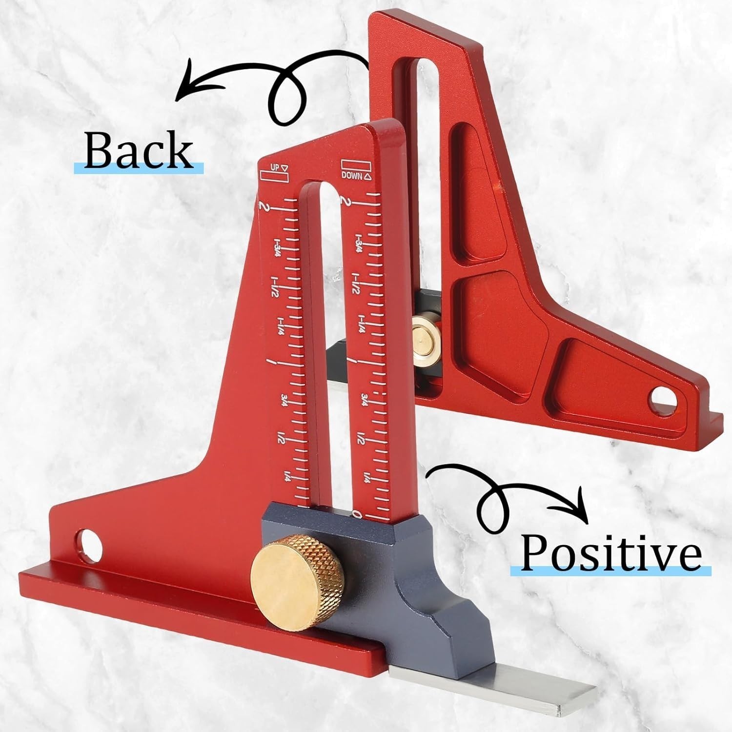 Durable Table Saw Measuring Ruler Depth Gauge W/Laser Scale & Height