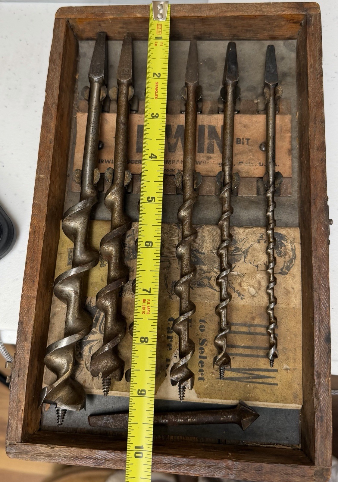 Vintage Stanley No 923-8 Ratchet Brace Irwin BBM Auger Bit Set 1950s Book USA +