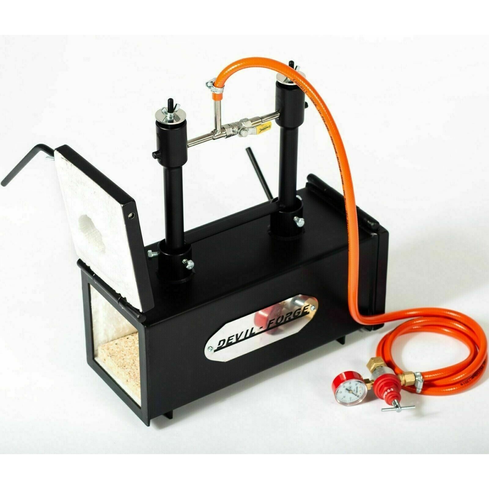 DEVIL-FORGE DFPROF2+2D Gas Propane Forge Farrier Furnace Burner Kiln +Tongs USA