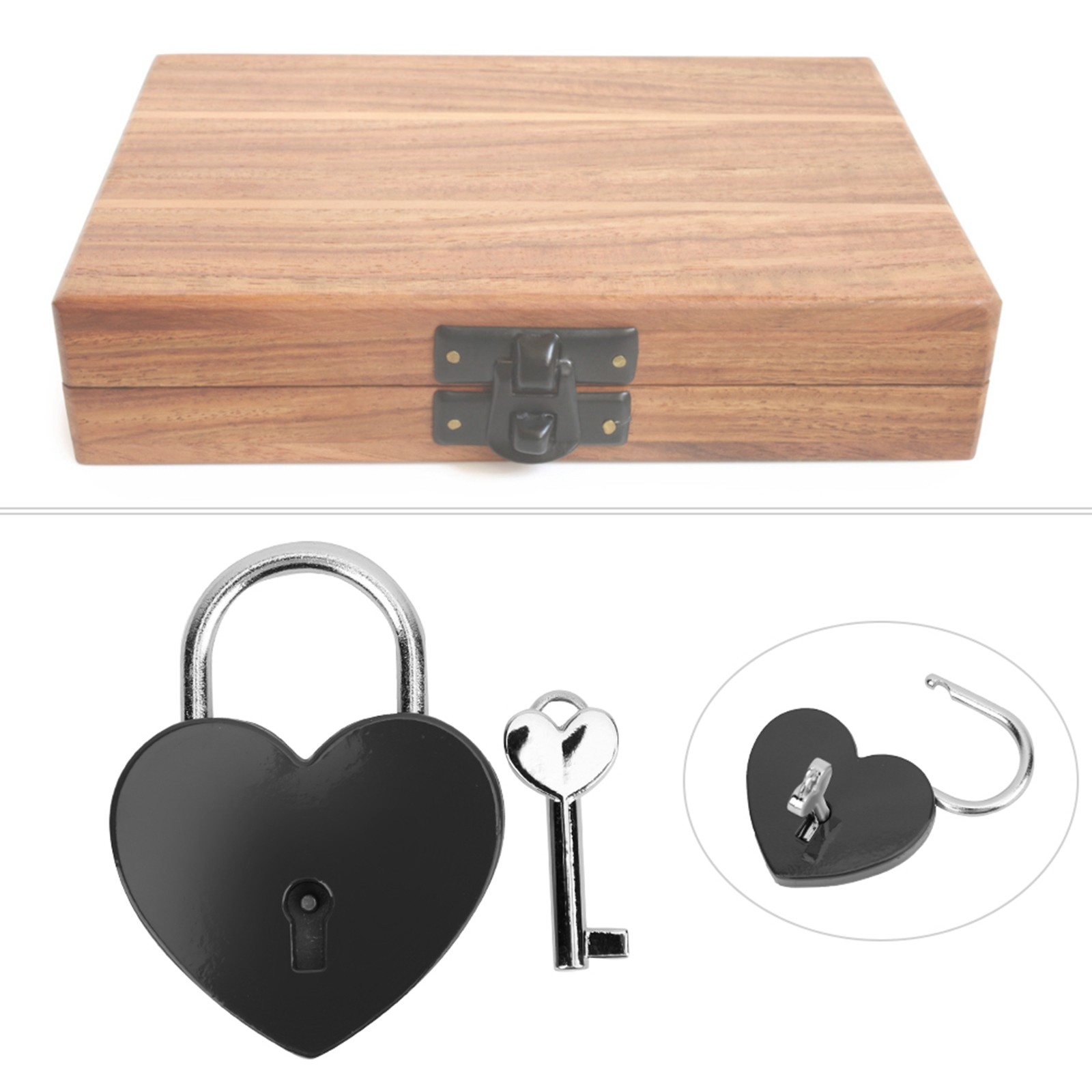 ´Heart Lock Metal Colorful Exquisite Padlock Household Craft Supplies With Key