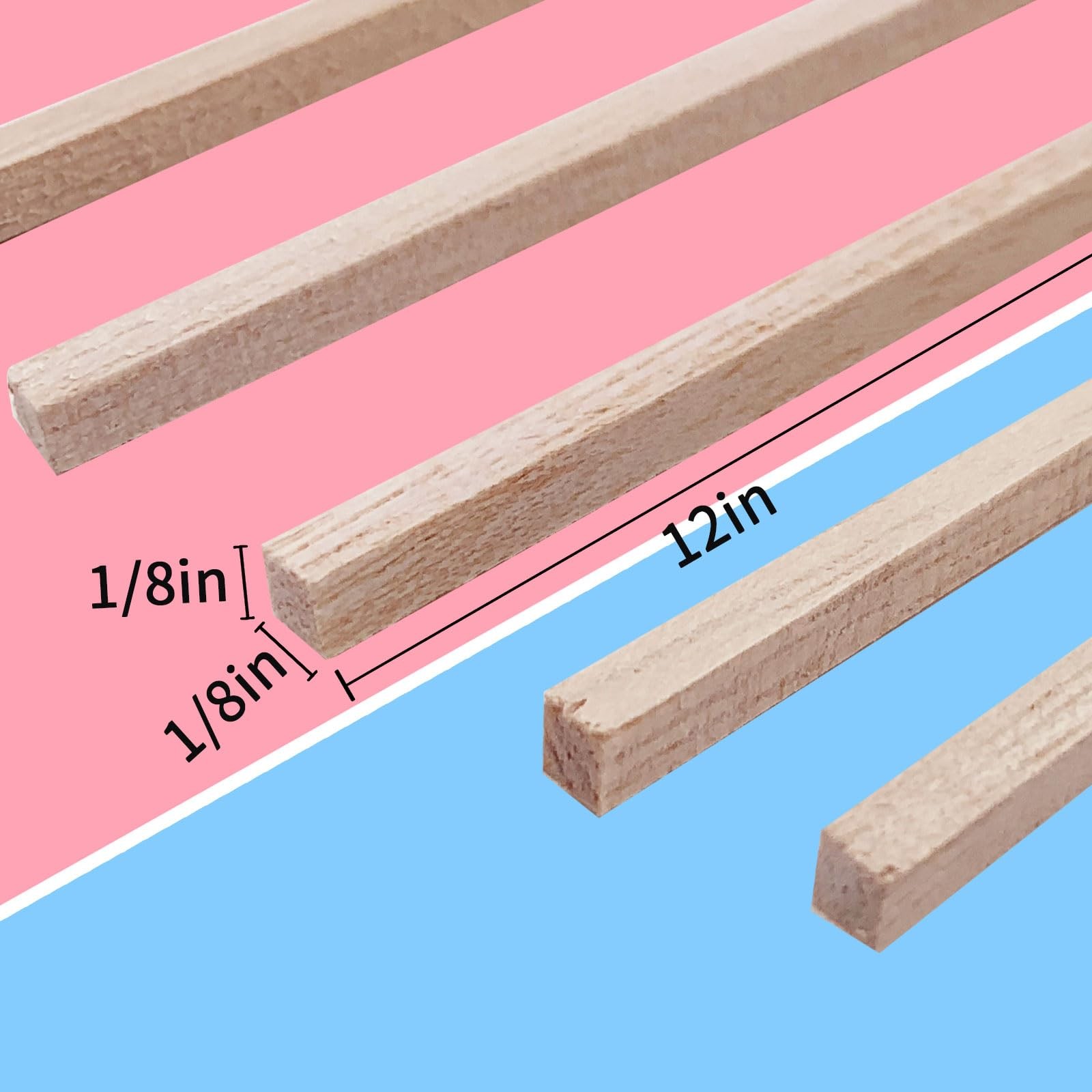 250 Pcs 1/8 x x 12 Inch, 250 Balsa Wood Sticks x x 12 Inch