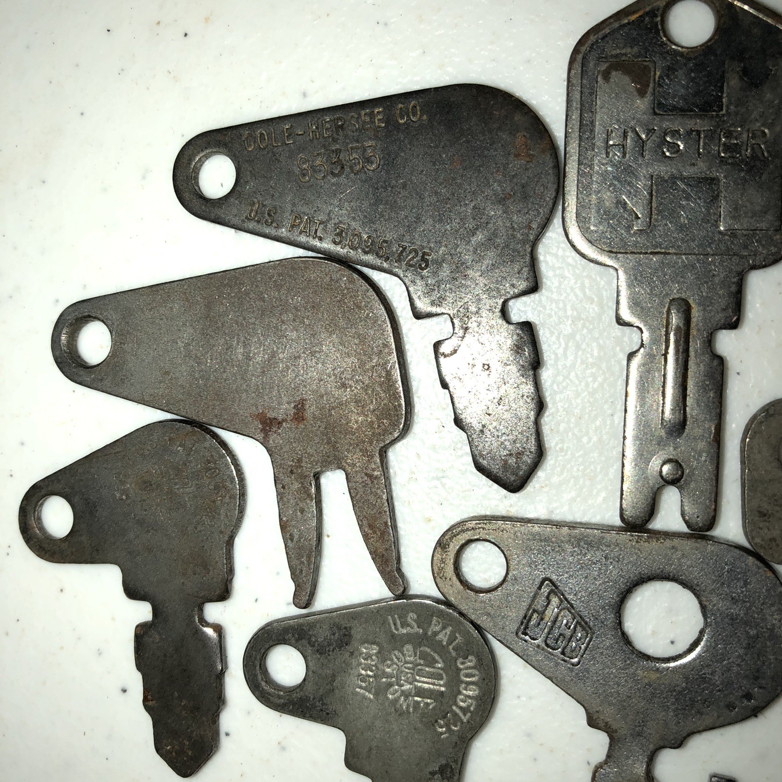 Vintage Keys Lot of 10 Dozer Key, John Deer, Hyster, Cole-Hersee, JCB, Ignition