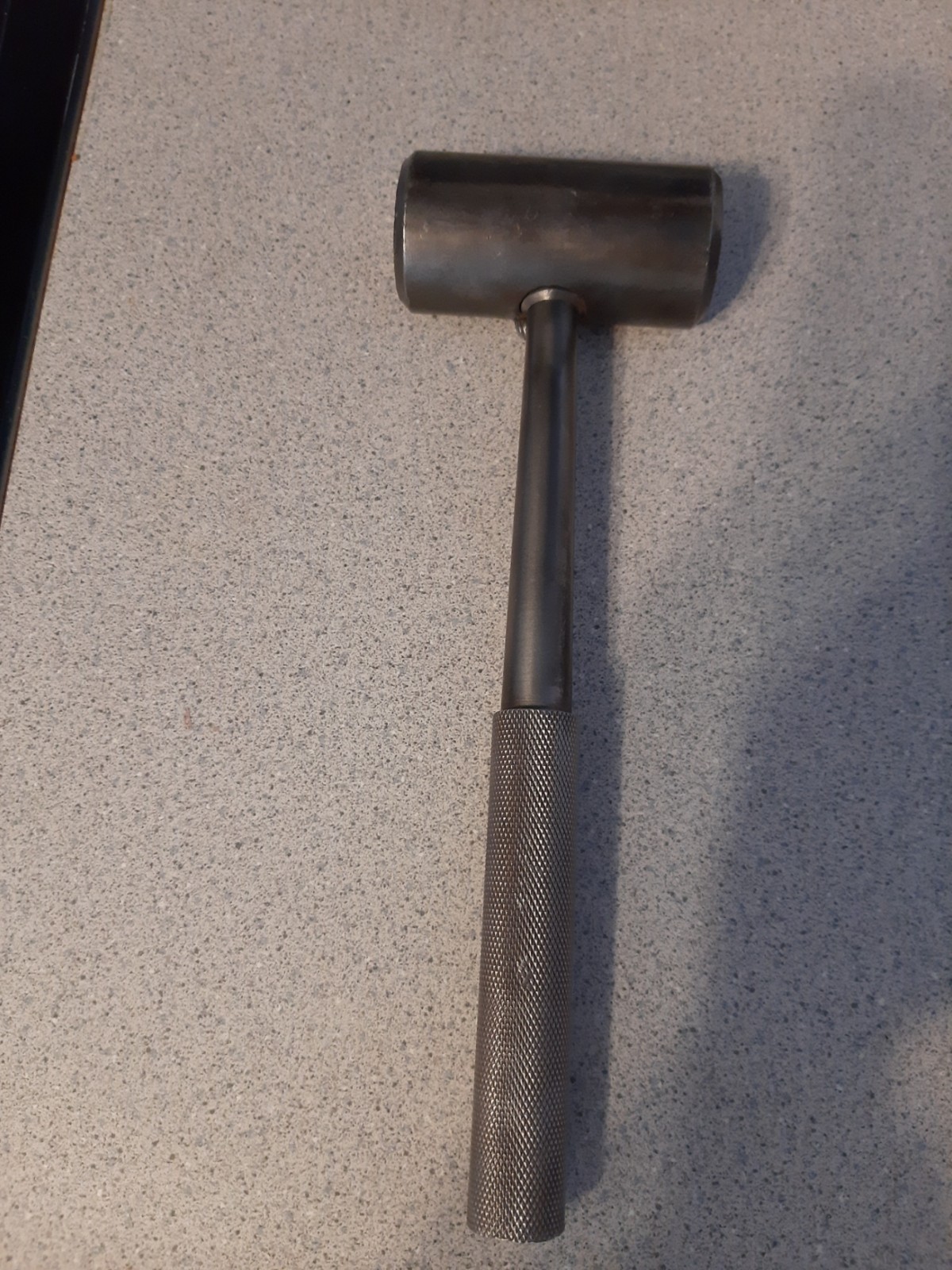 Vintage 2 lb 9.5 inch Bone Mallet SOLID Steel Head Partly Hollow Knurled Handle