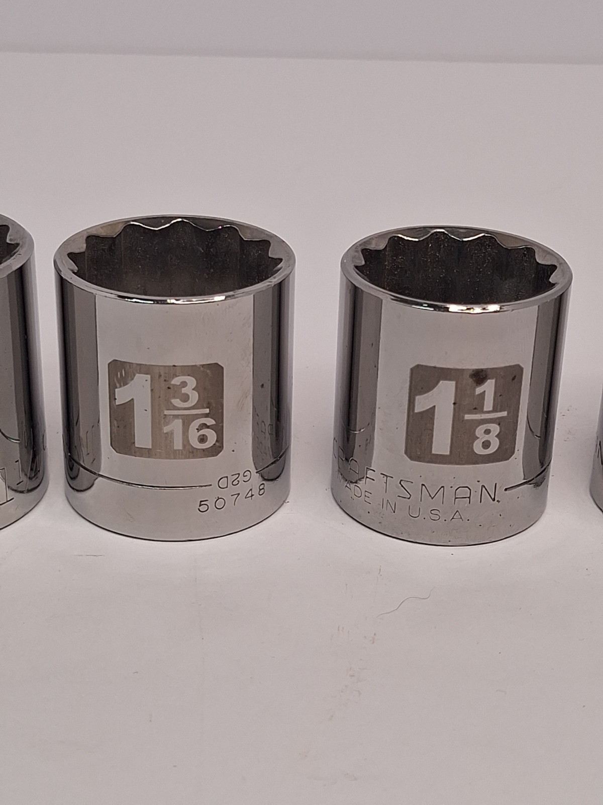 Vintage Craftsman USA Metric/SAE Large 5pc 1/2″drive Socket Set #34574/#34572 B3