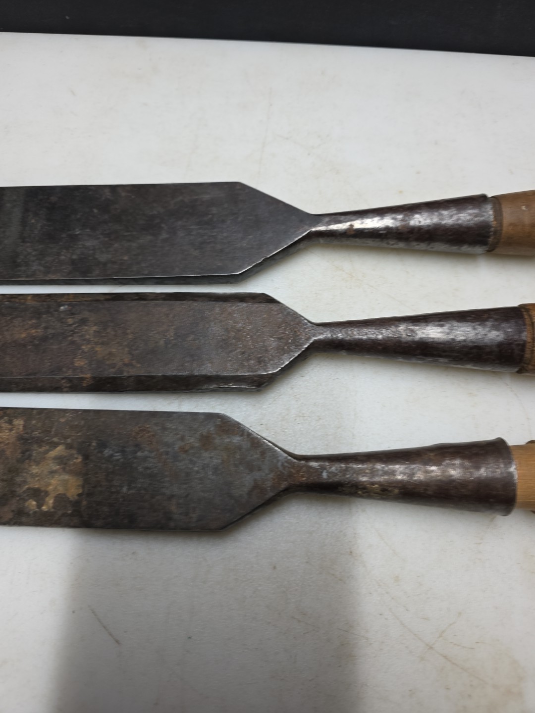 large wood chisels vintage Set of 3