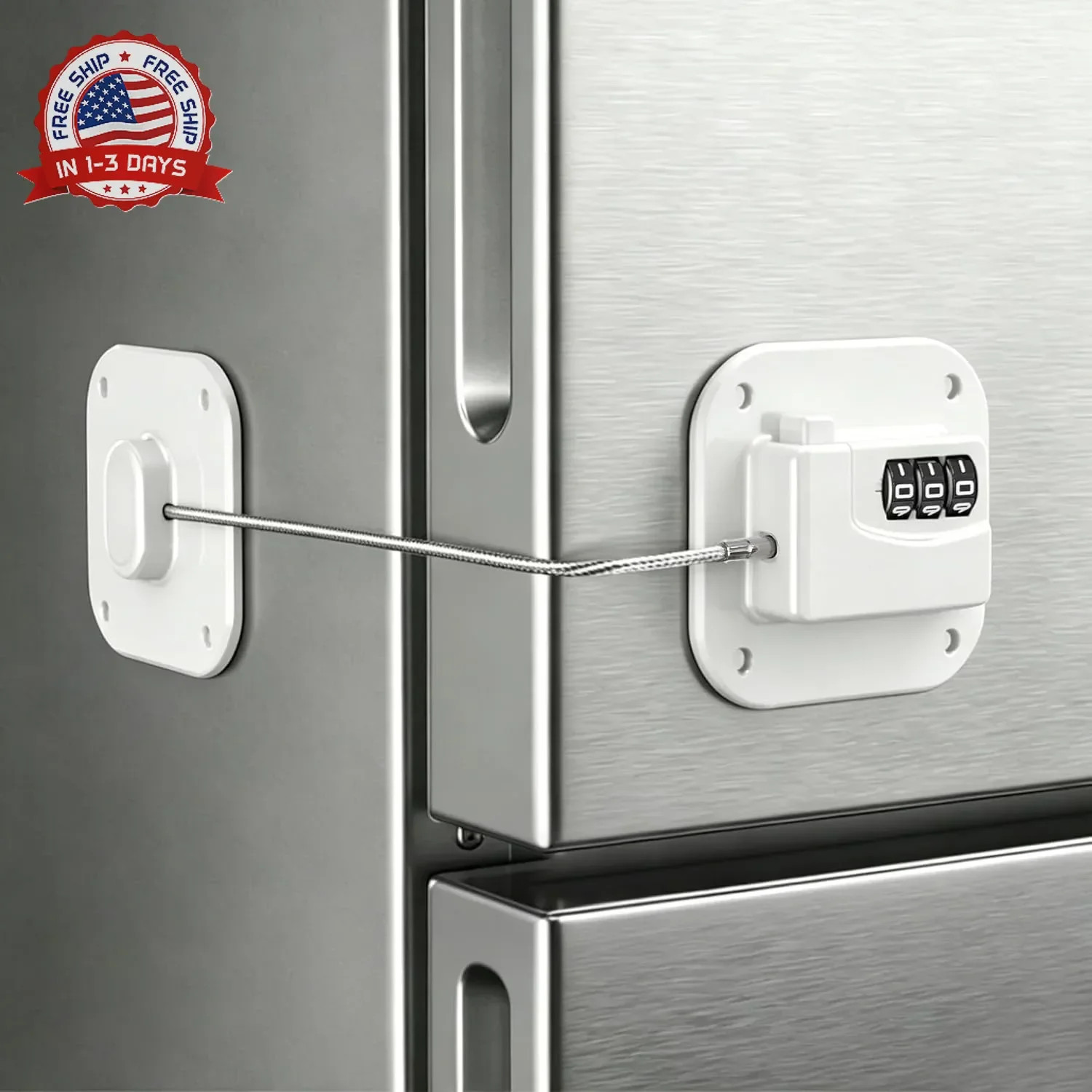 Refrigerator Lock,Fridge Locks for Kids,Freezer Lock with Combination for Refrig