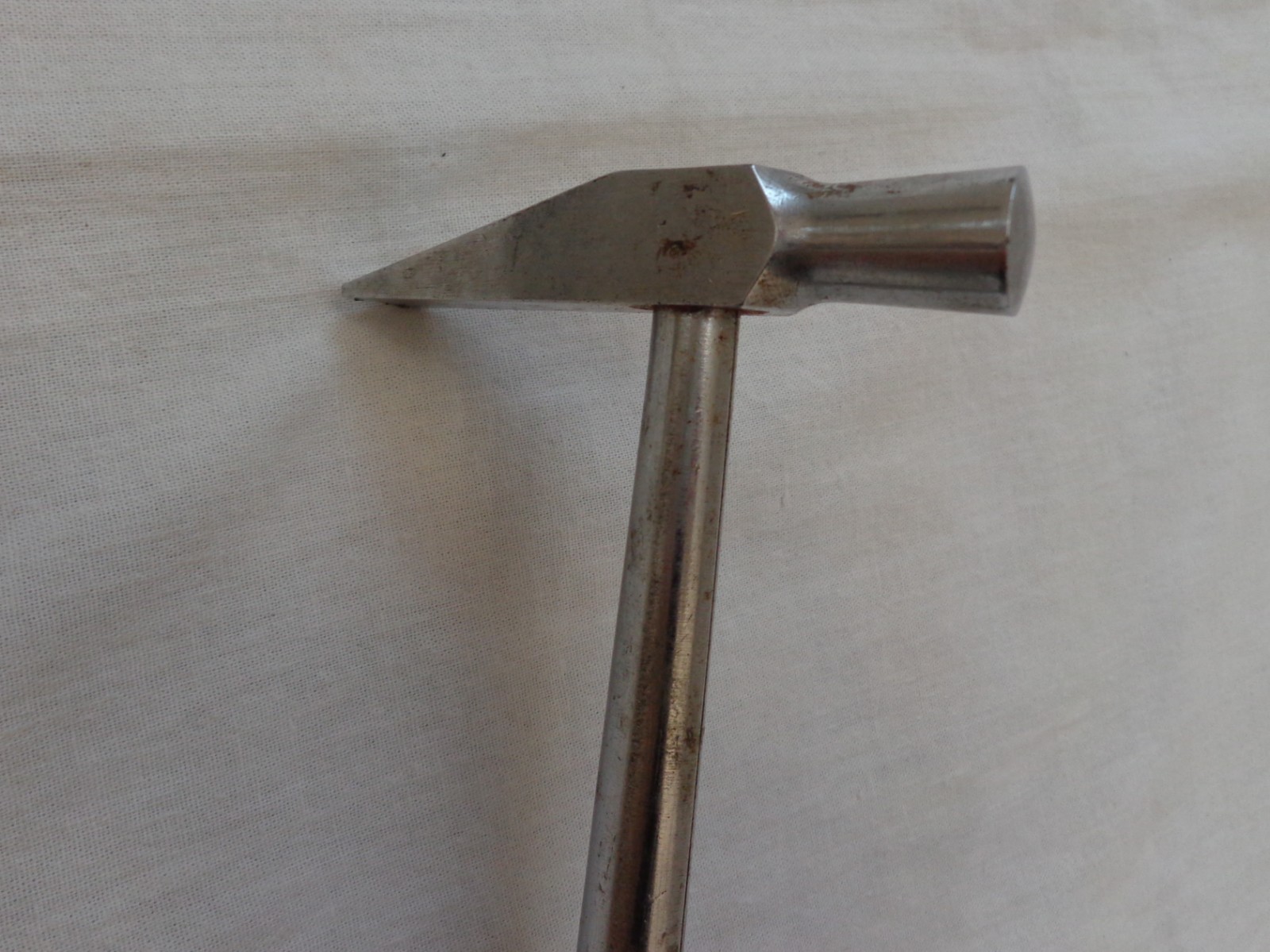 Vtg Soviet Stainless Steel Hammer Ball Head Handle USSR Hand Tool Pickaxe Silver