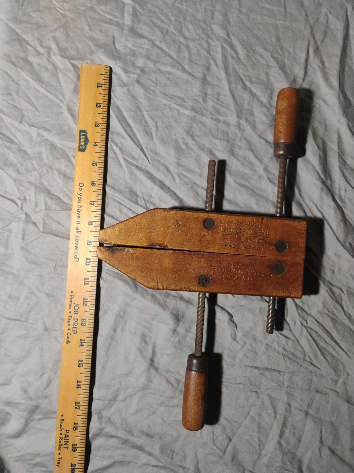 Vintage Jorgensen Clamp Company 10″ Adjustable Screw Wood Clamp Made In USA
