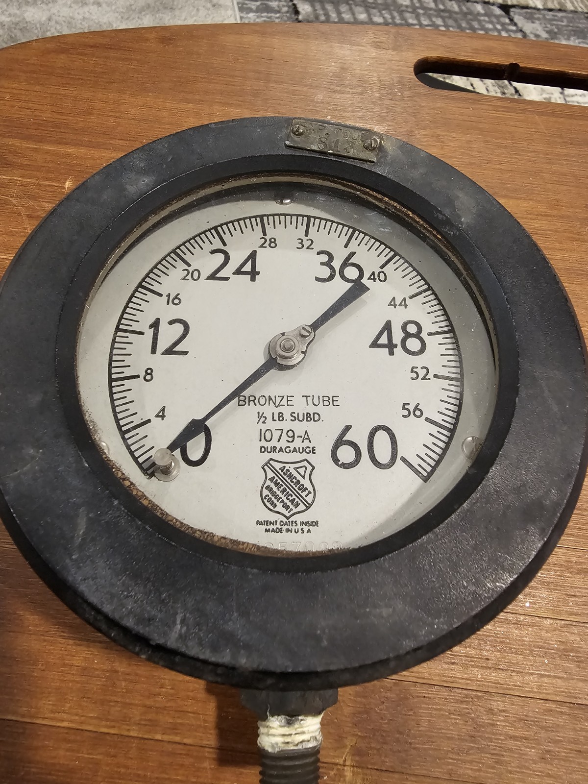 Vintage Ashcroft American Gauge Steampunk Bronze Tube (5)