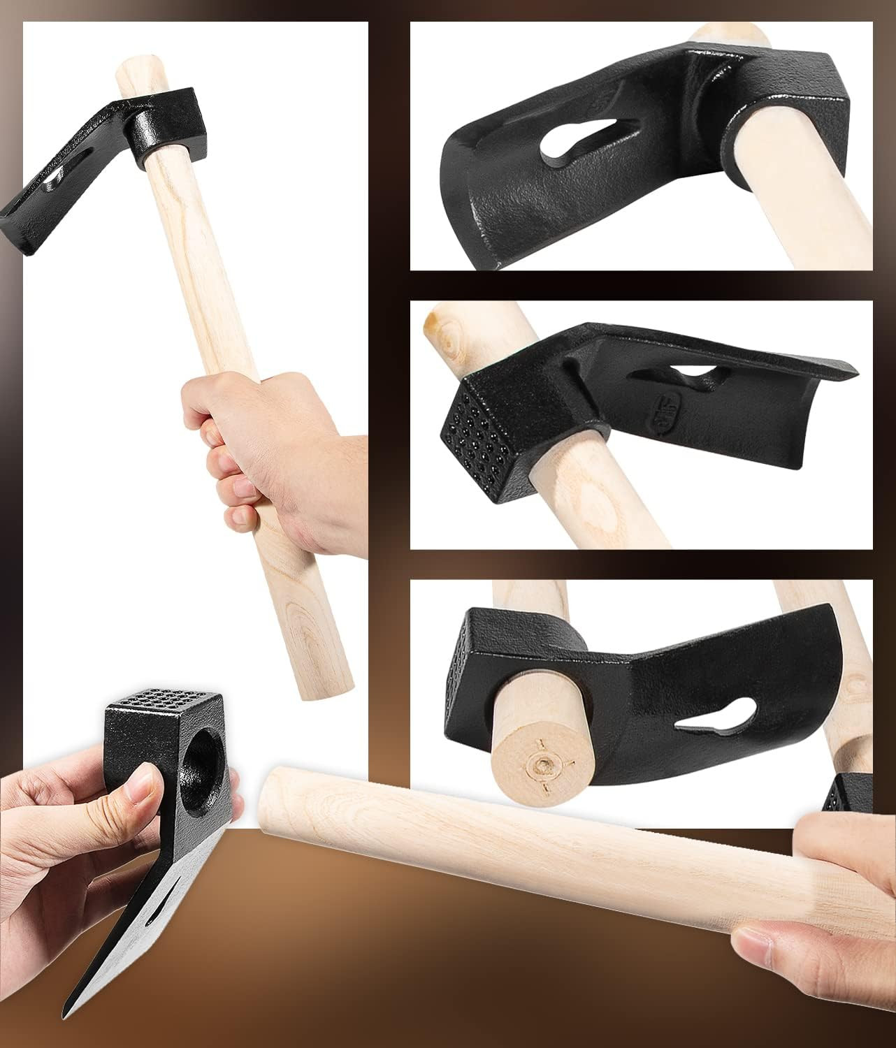Woodworking Wood Carving Bowl Adze Tools Set Including Straight Adze, Big Curve