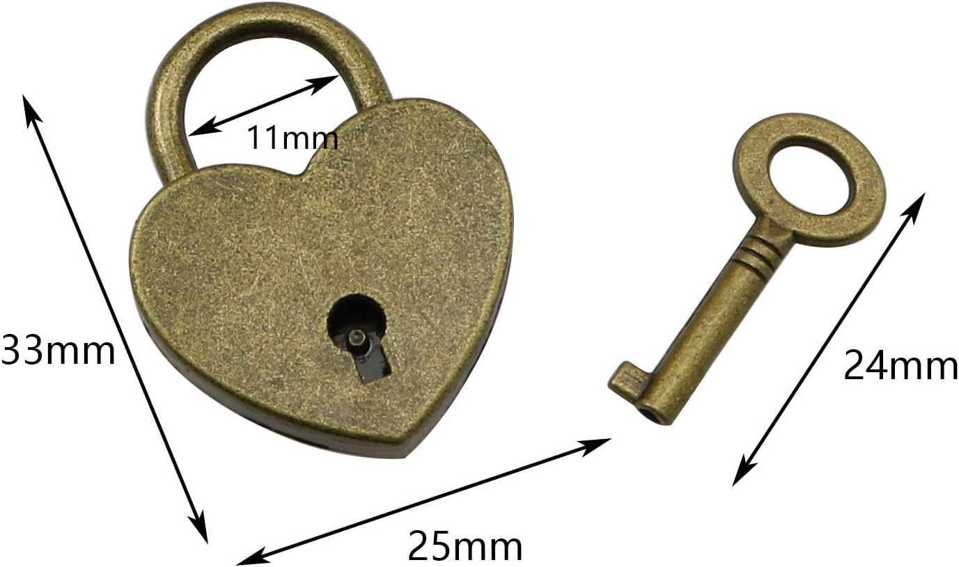 Zinc Alloy Wooden Box Hasp Latch and Heart-Shaped Padlock with Key and Mounting