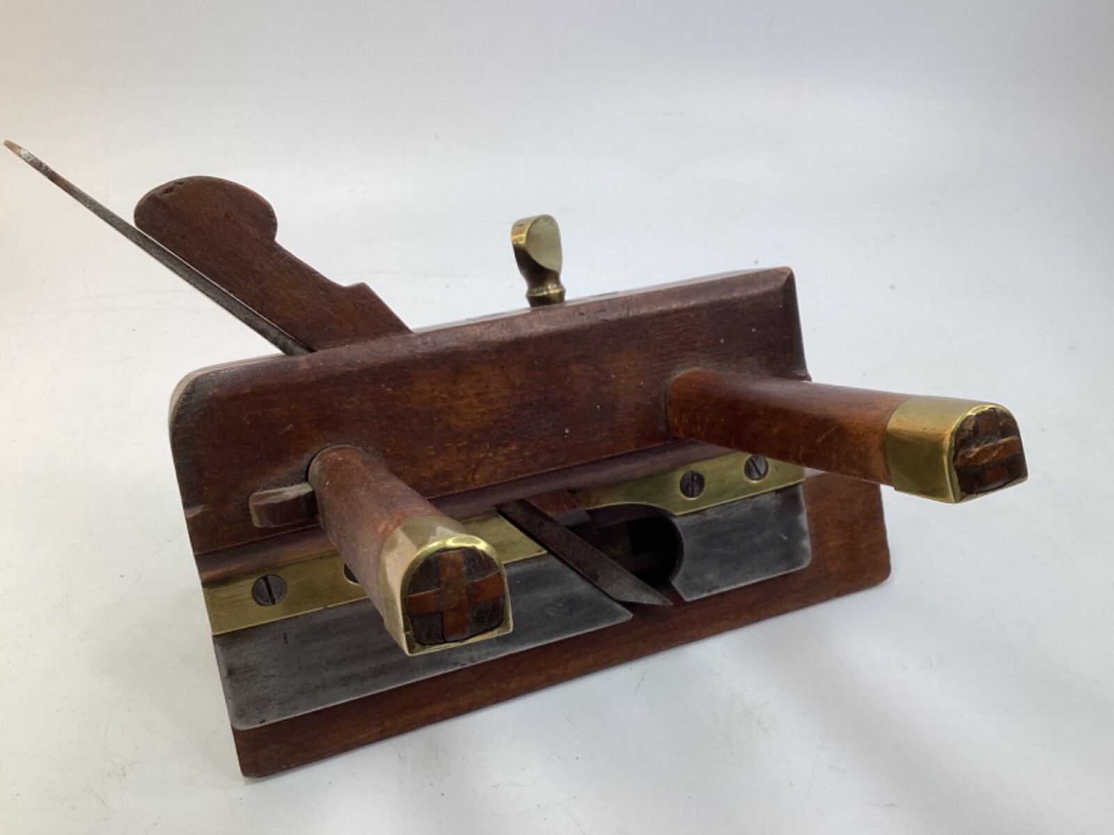 1847 ATKIN & SONS Birmingham England brass & Wood woodworking tool (K4)
