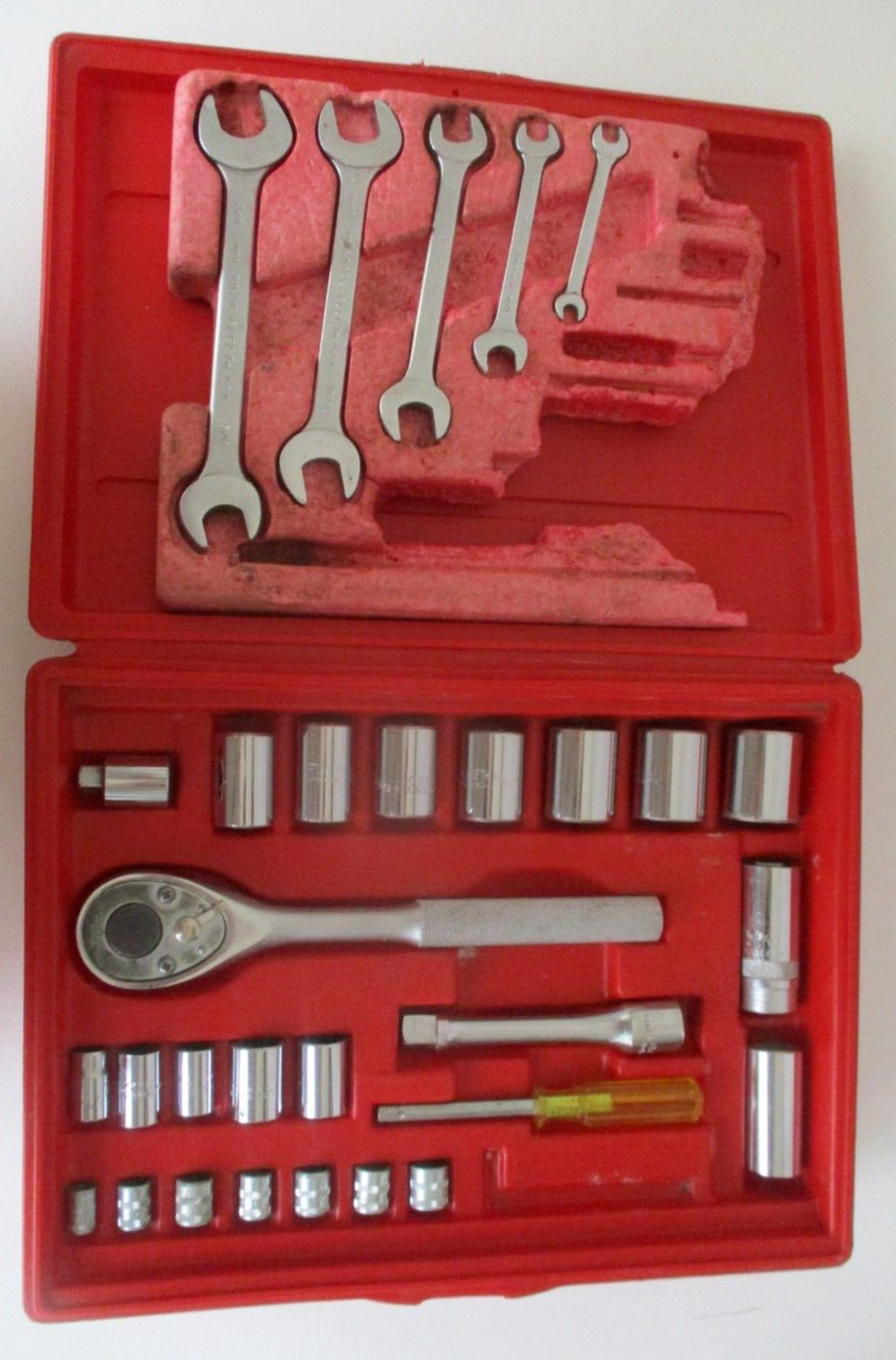 Vintage Fleet 1/2″ Drive Ratchet and Socket Set (Made in USA) + 10 size open end