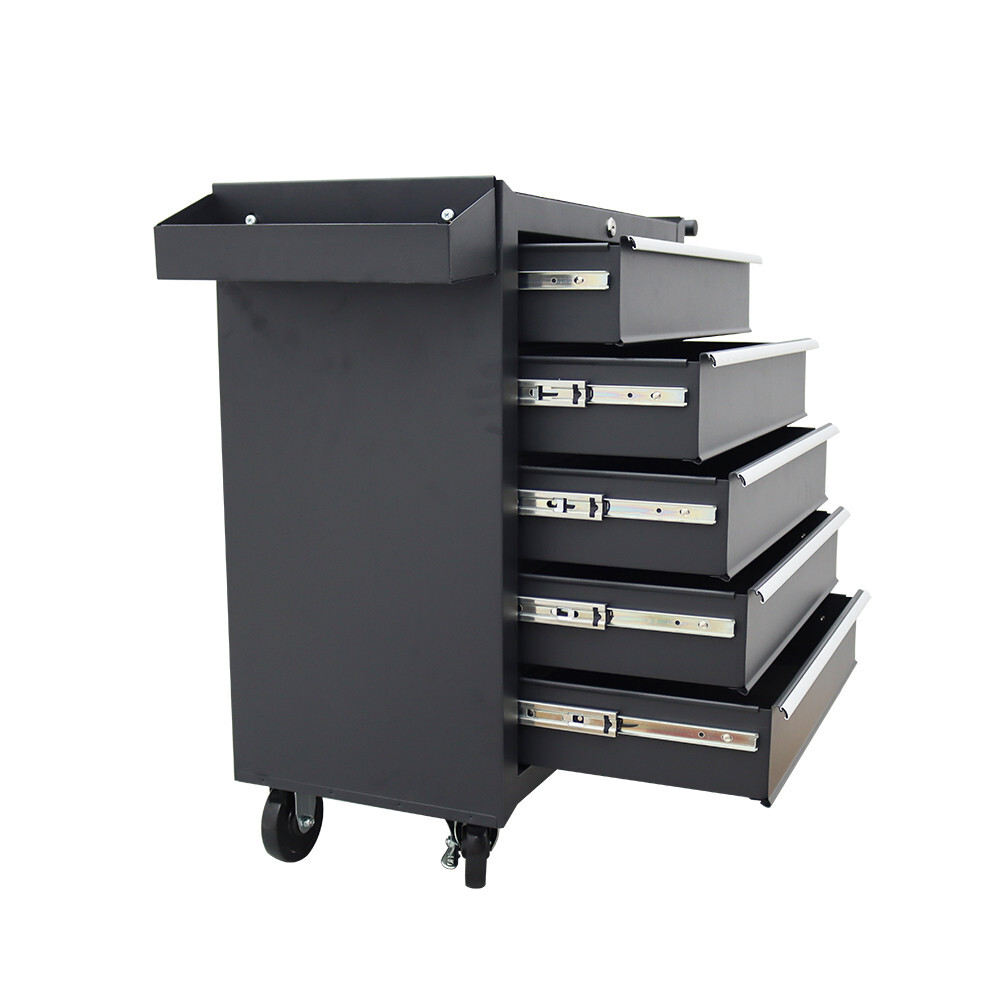 5 Layers Movable Tool Car with Lock Box Cart Auto Repairing Tools Storage