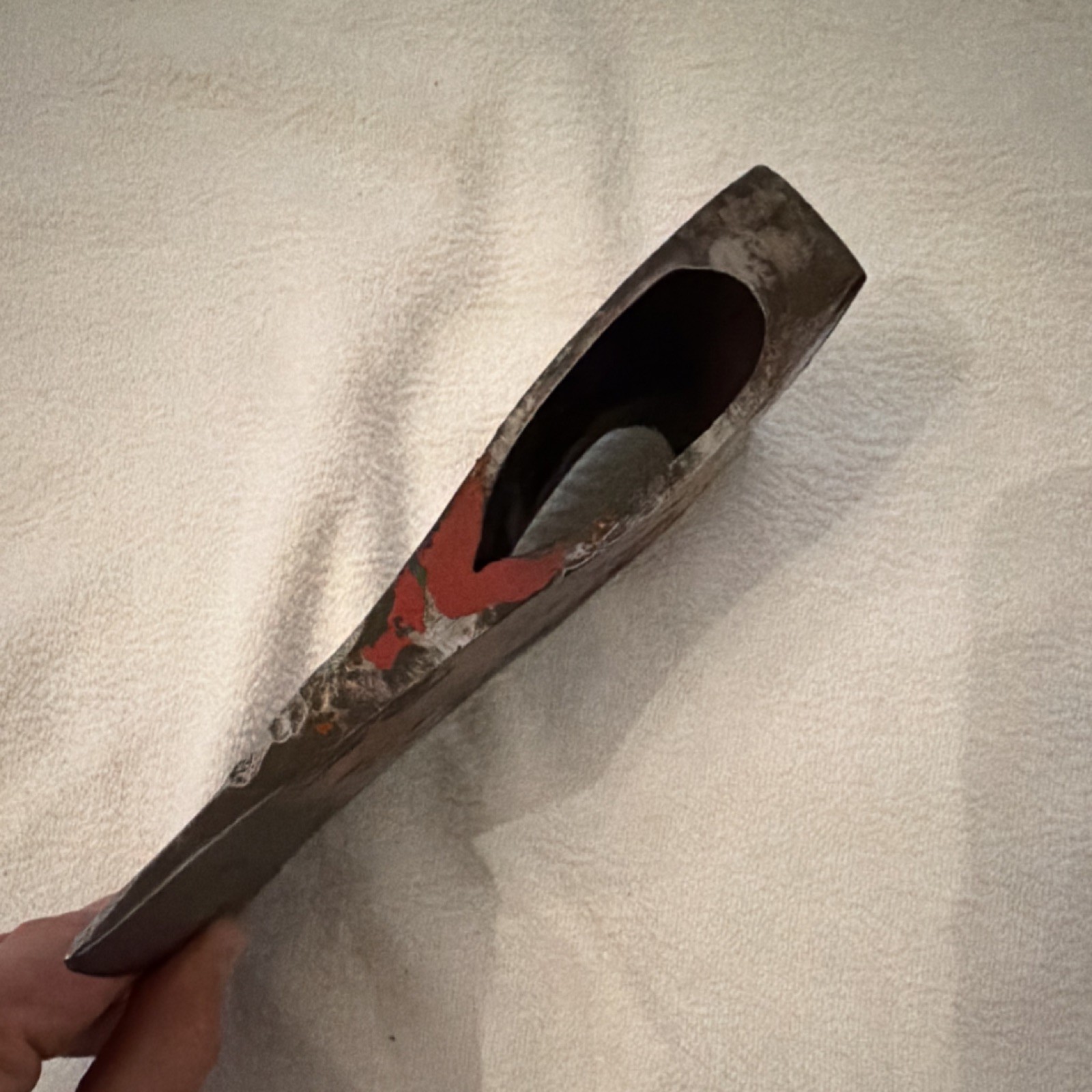 Vintage Original Double Bit Axe Head Red Painted 6.5 Inch-no name