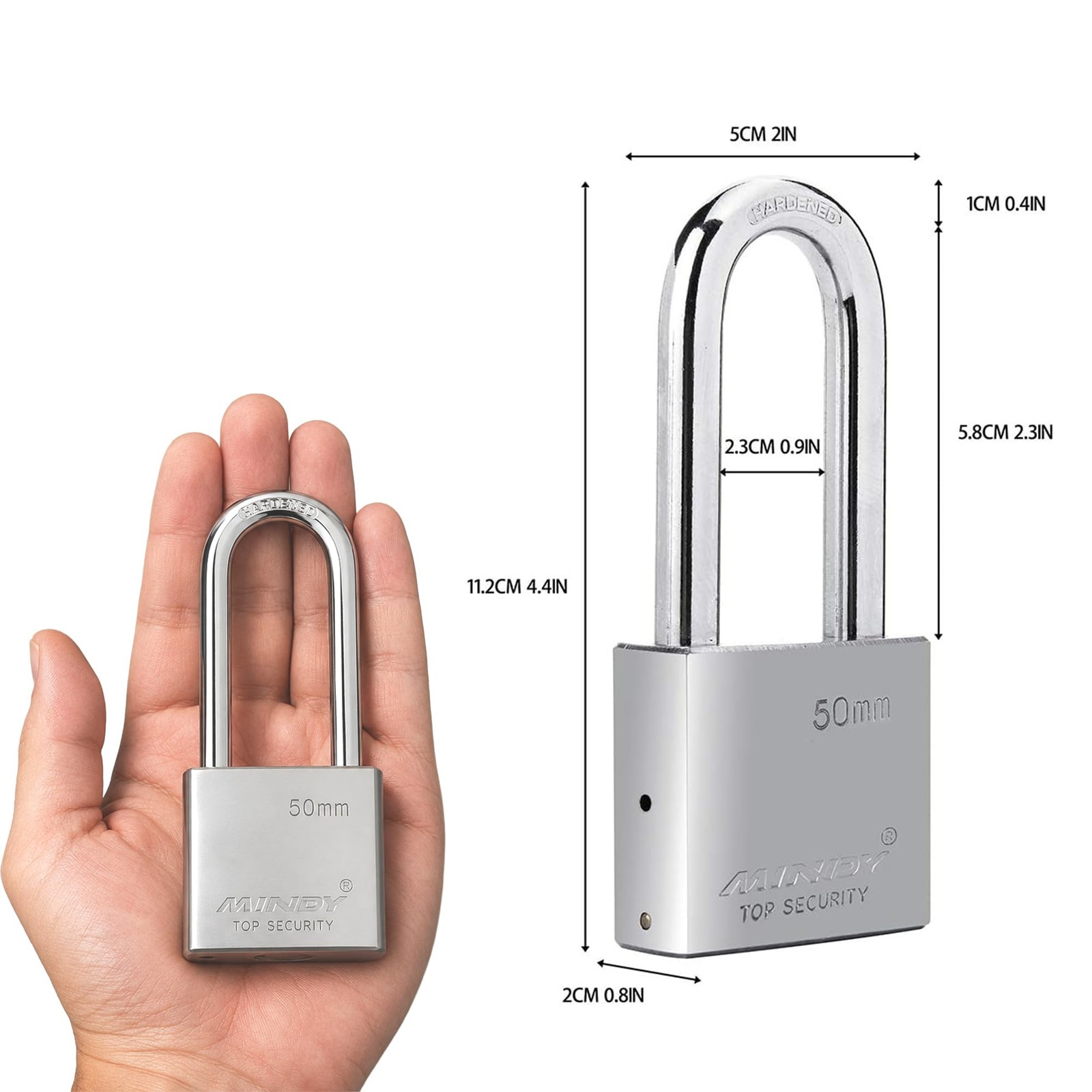 50mm Long Shackle Padlocks for Outdoor Use All Weather Resistant, Alloy Steel