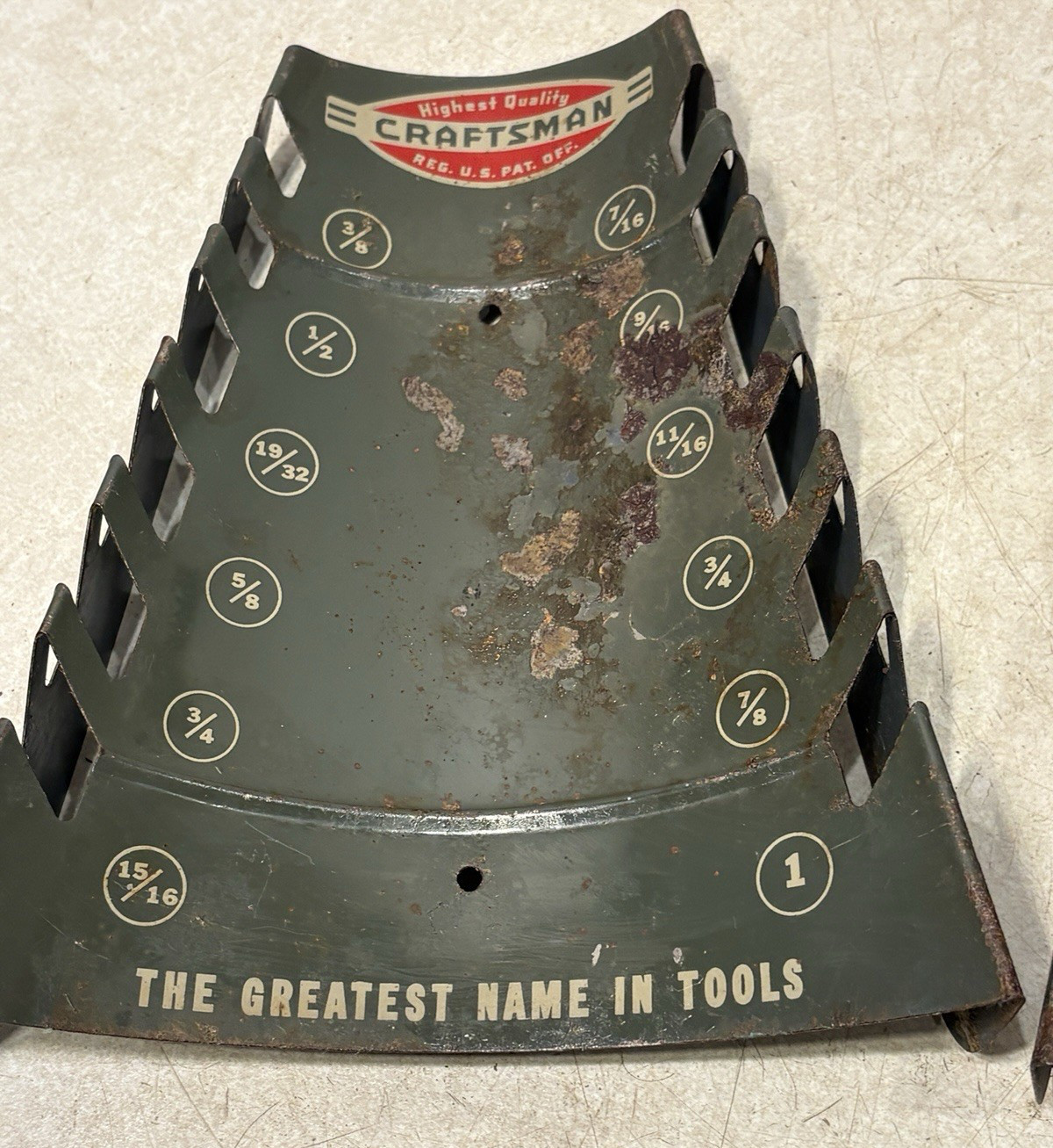 Vintage CRAFTSMAN Metal Wrench Rack, Lot Of 2. 1 Open End & 1 Box End