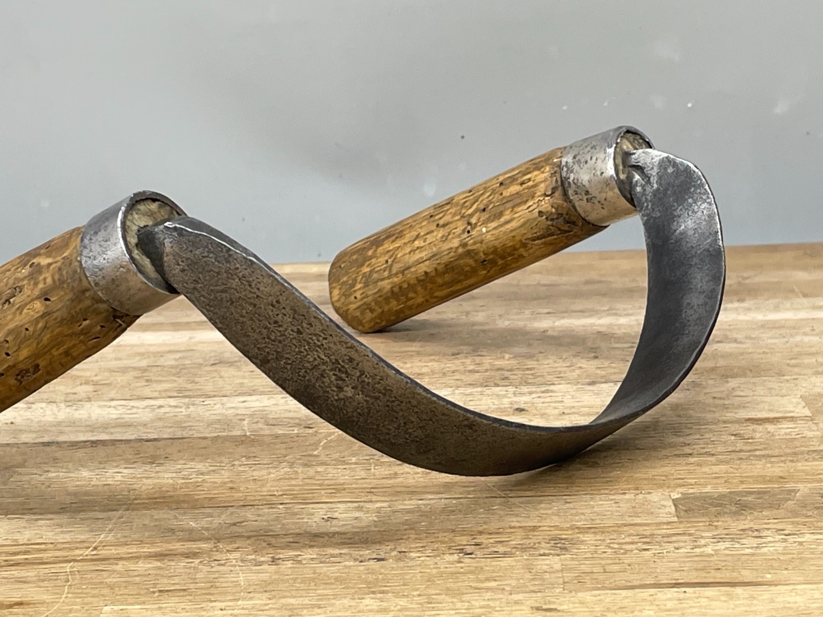 Vintage Scoop Curved Drawknife Woodworking Coopers Barrel Making Old Tool