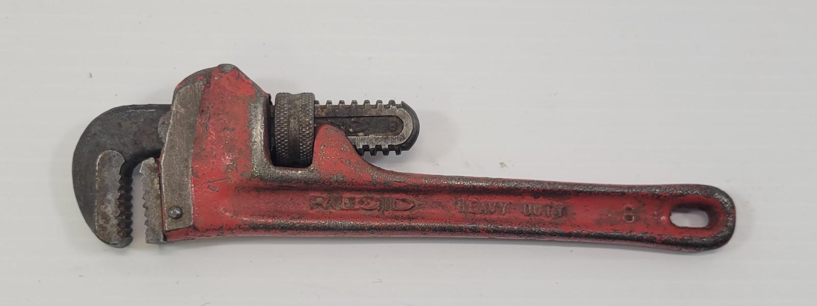 *M) Vintage 8″ Ridge Tool Rigid Adjustable Heavy Duty Jaw Pipe Wrench USA