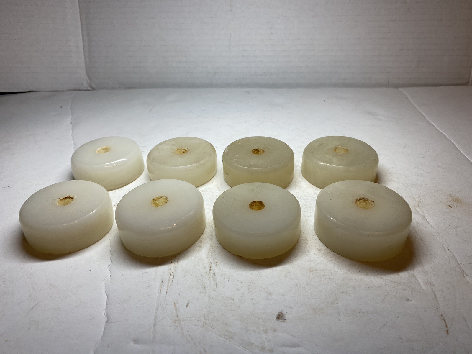 Vintage Lot Of 8 Onyx Stone Bases 2 1/8” NOS Crafting