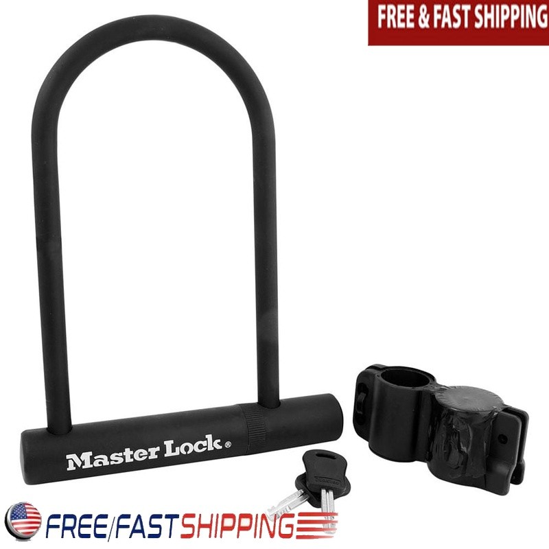 Hardened Steel U-Lock Double Locking Shackle Pick Resistant Security Solution US