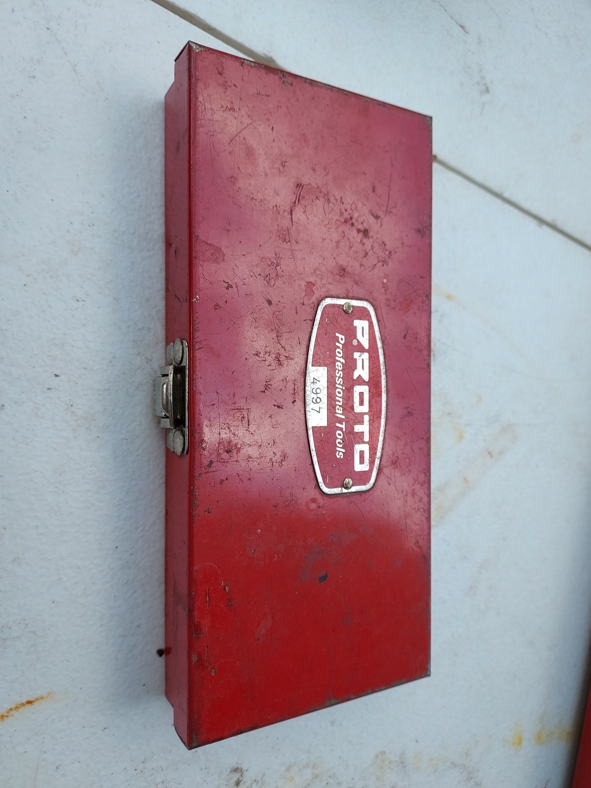 Proto Professional Red Tool Box 4997 Vintage Small Steel 8″ x 3-3/4″ x 1-1/4″