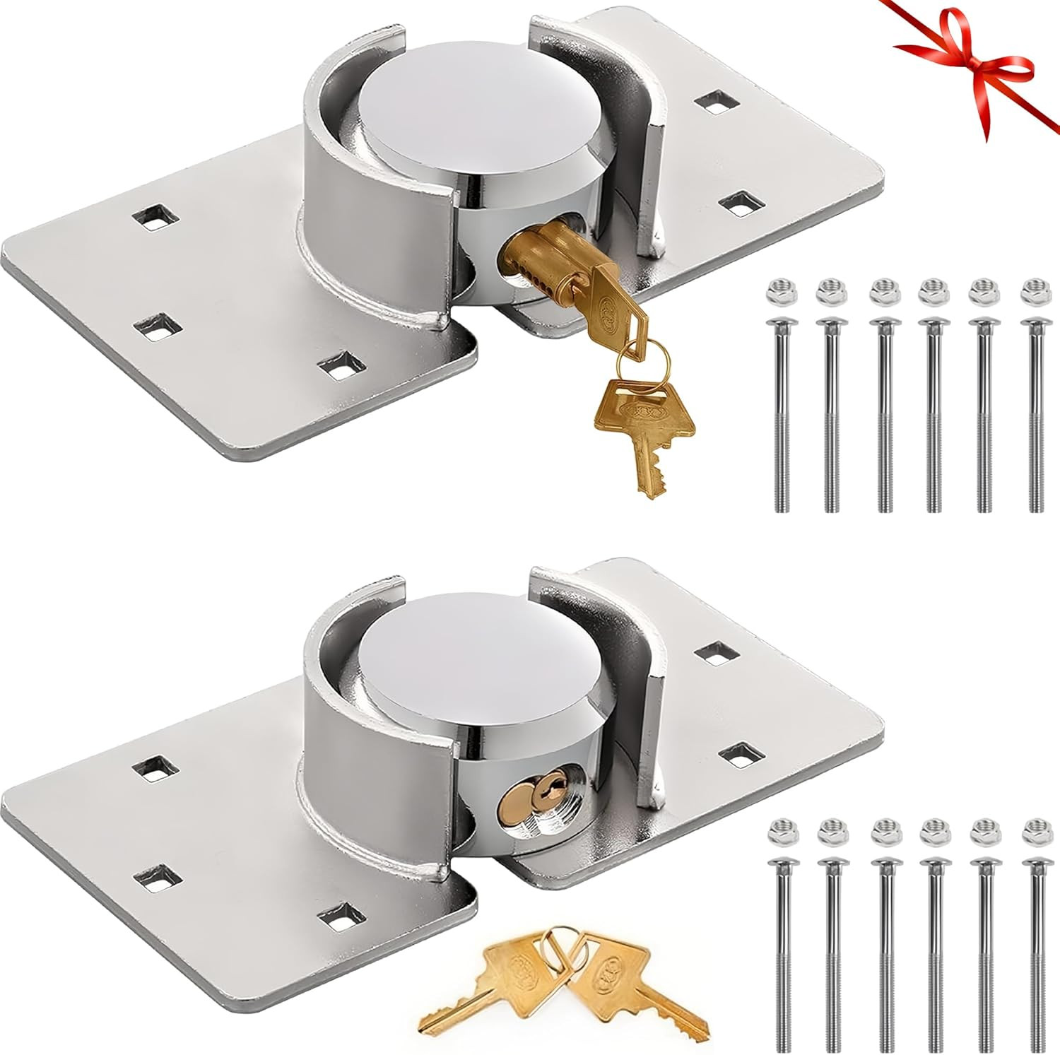 2 Pack Van Door Lock Set Keyed Different with 4pcs Keys, 80mm Screws | 73MM Heav
