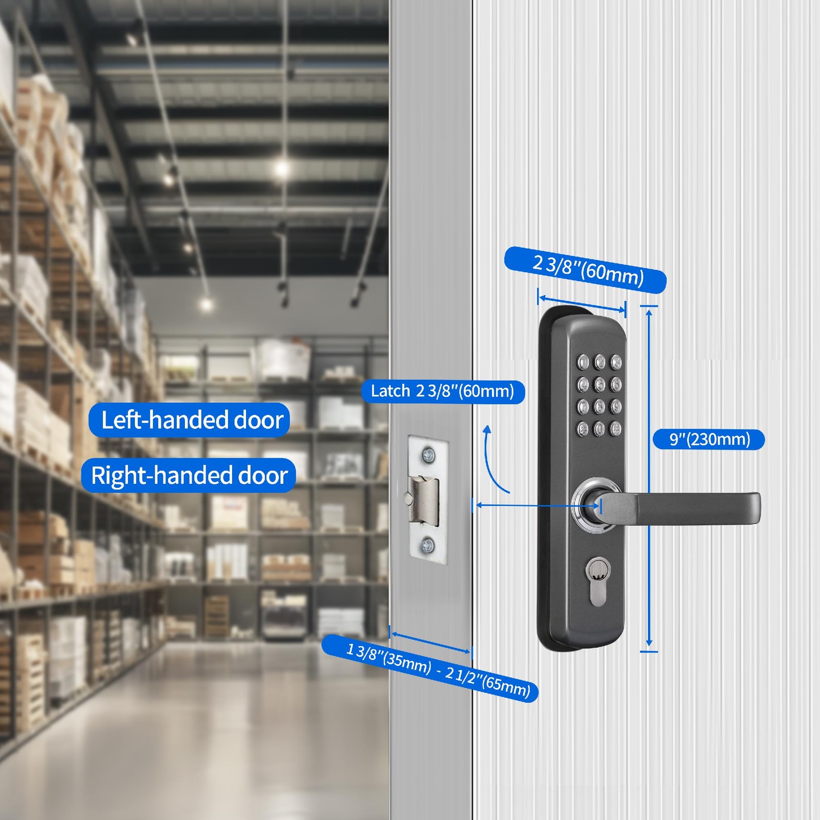 Mutex Security MUTEX Mechanical Door Lock MX230G – both Keyless Keypad Black