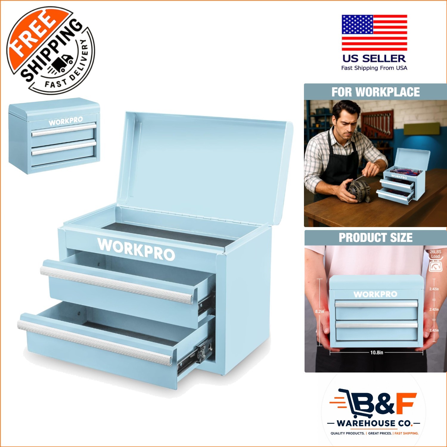 Stylish Metal Mini Toolbox in Macaron Blue – Durable & Compact Storage Solution