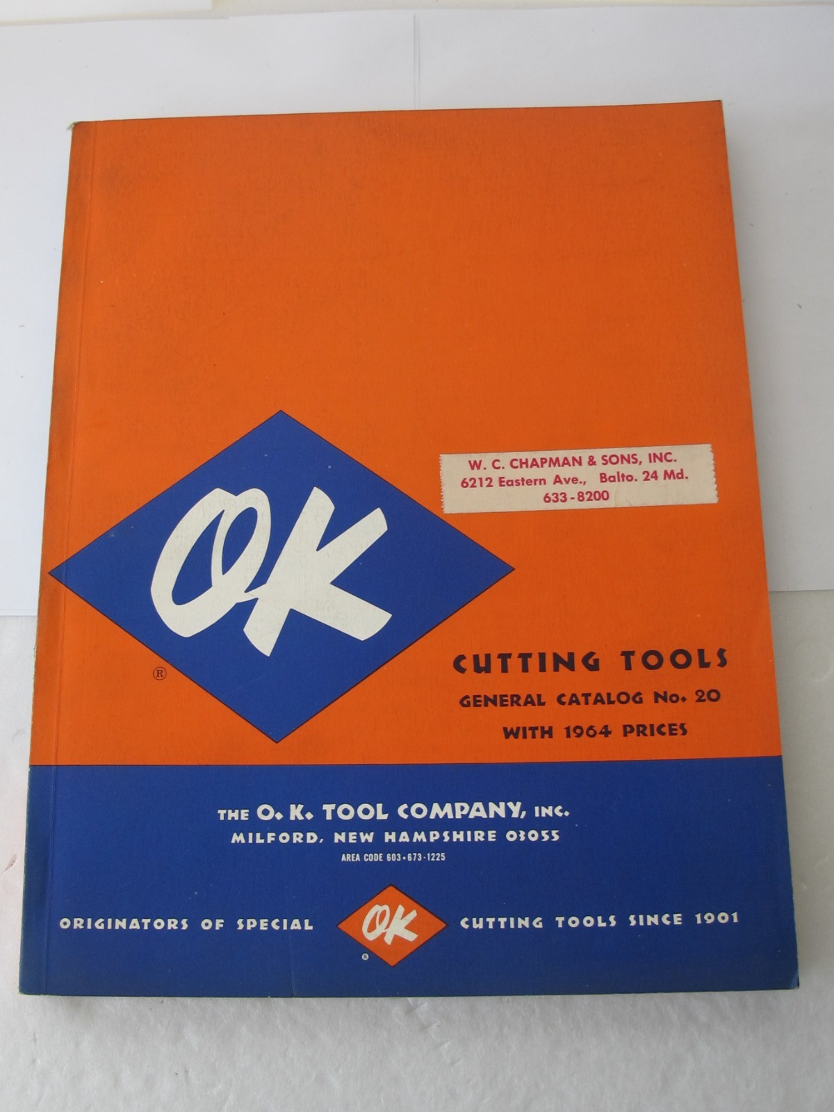 Vintage 1964 OK Tool Co Catalog No 20 Cutting Tools Milford NH