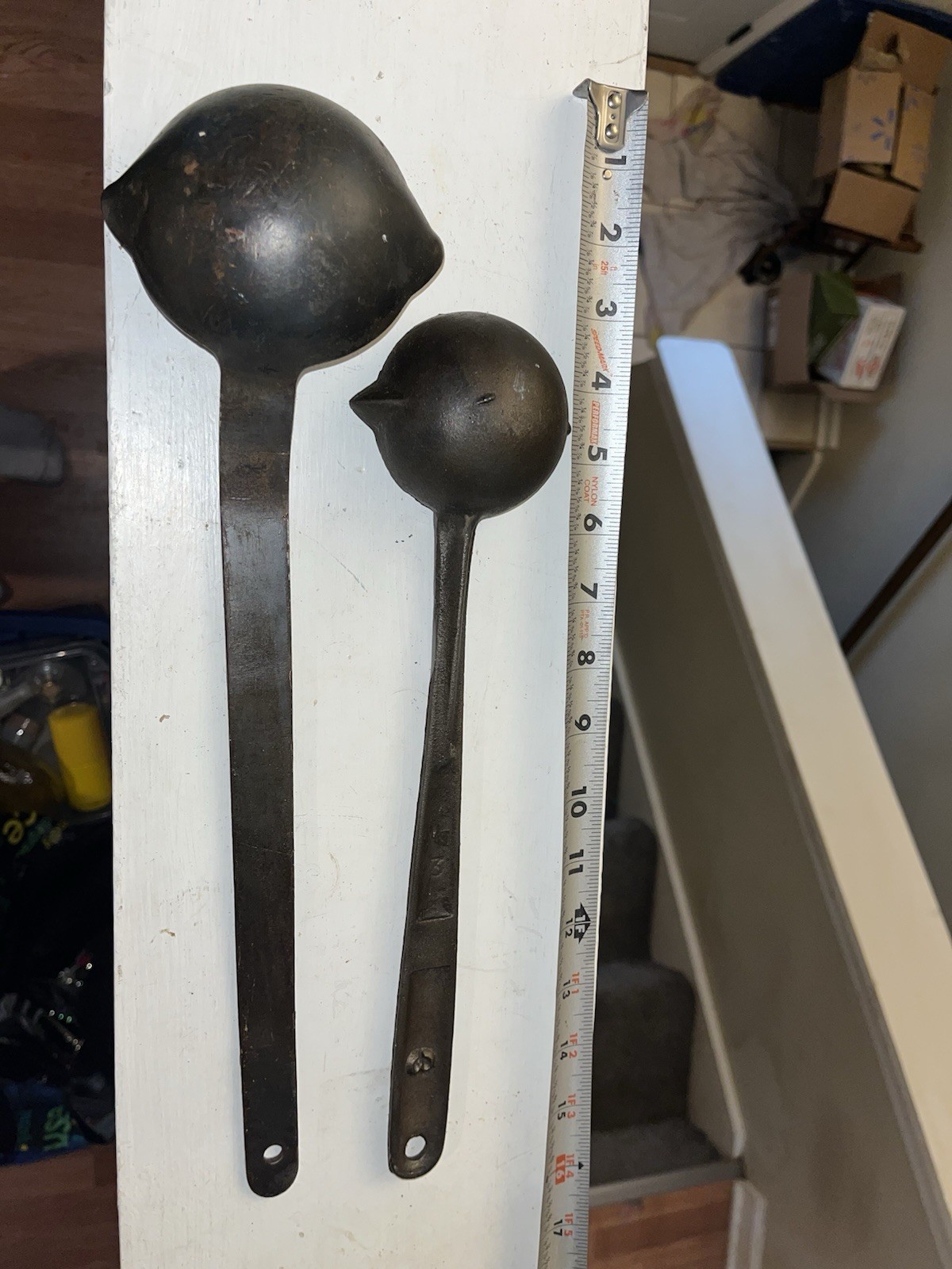 Cast Iron Smelting Ladle Lot Of 2