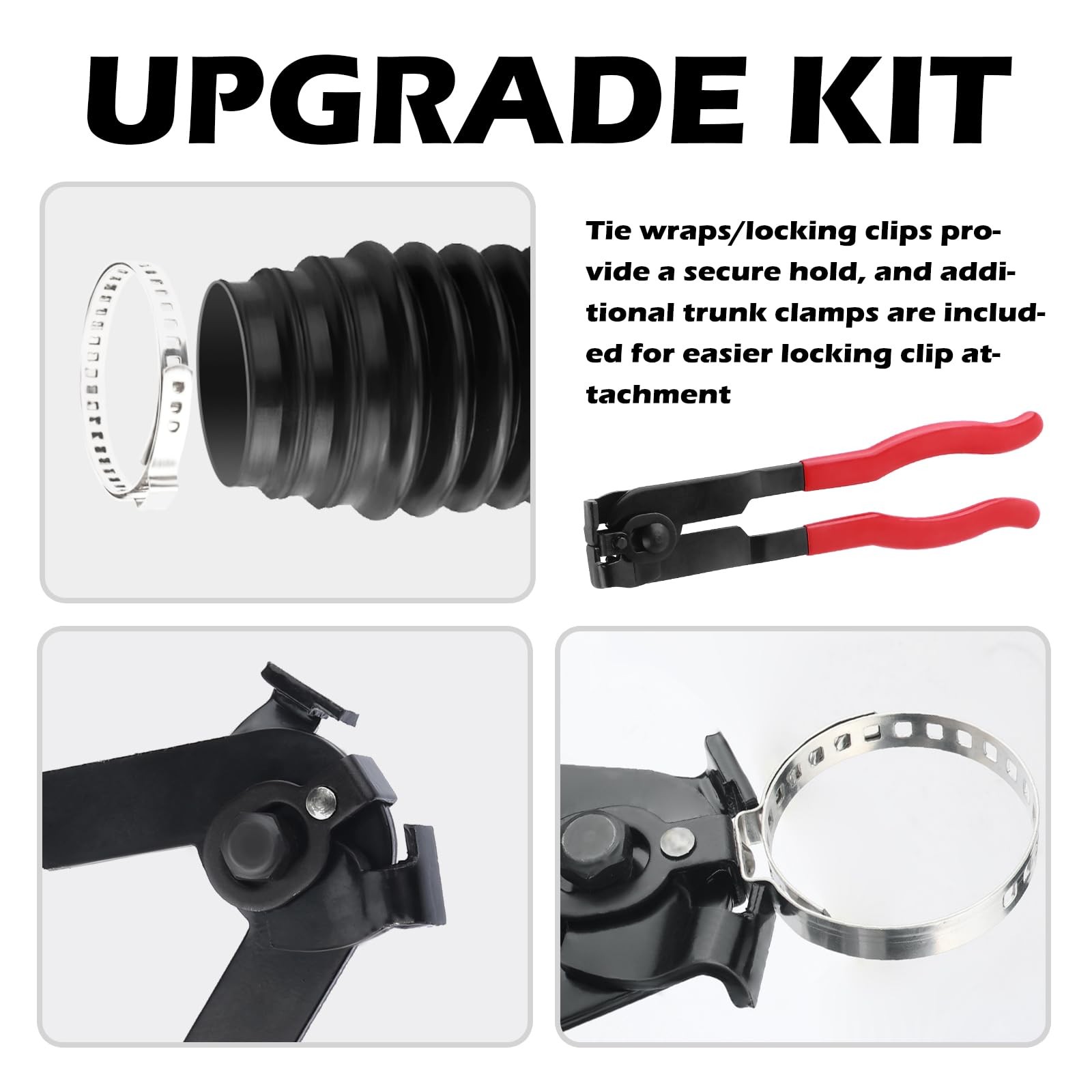 Inner Tie Rod Boot Kit w/ Clamp Pliers Steering Rack Boot w/ Clamps Car