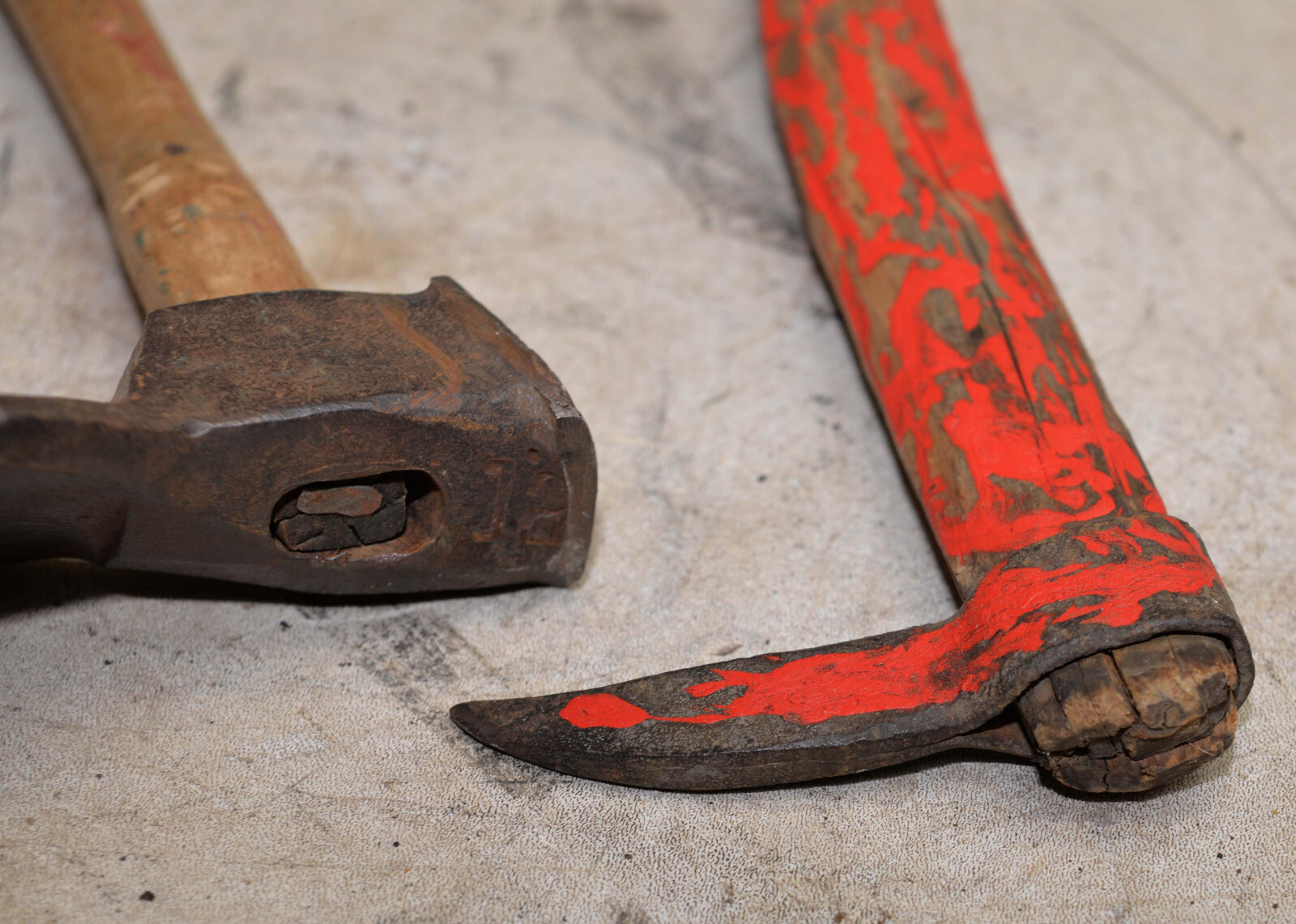 3 totem pole carving tools 45 degree axe adze & pick collectible primitive lot