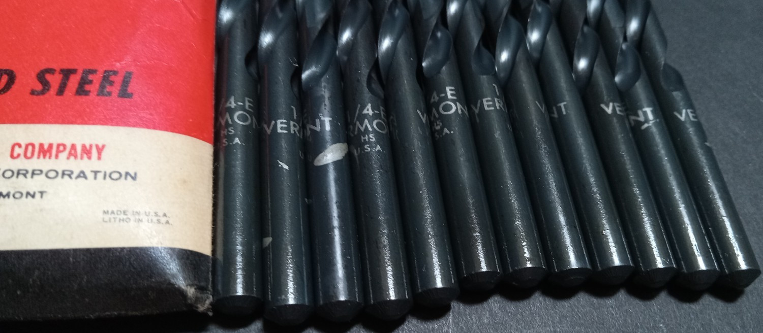 VTG Vermont Tap & Die Twist Drills 1/4 – E High Speed Steel D-320 Flo-Forge X-10