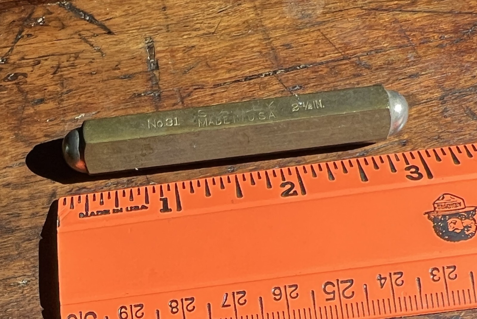 BRASS STANLEY No 31 Pocket Level 3”Bubble Hexagonal USA