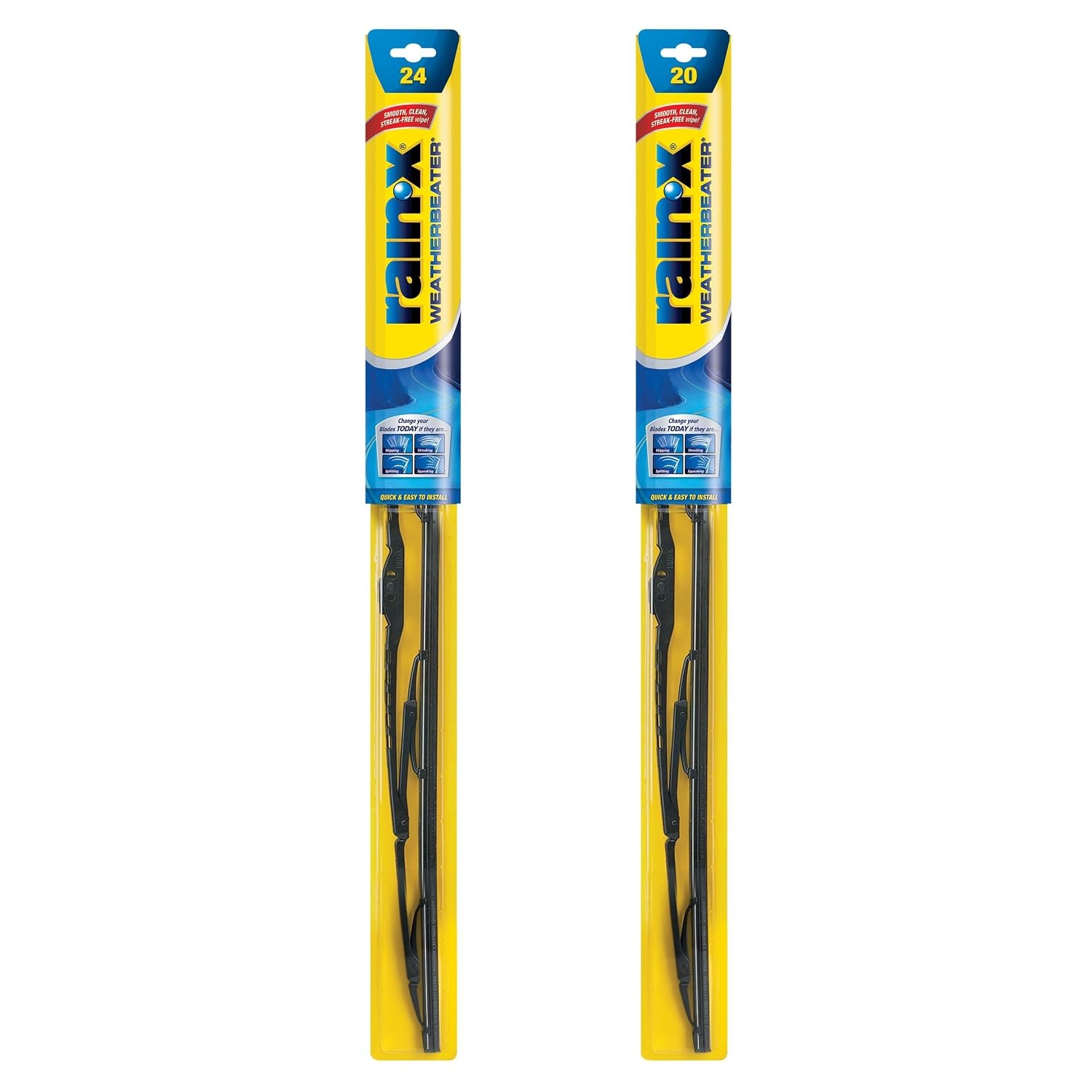 Rain X 24″ and 20″ inch Wiper Blades Windshield WeatherBeater Wiper Blades