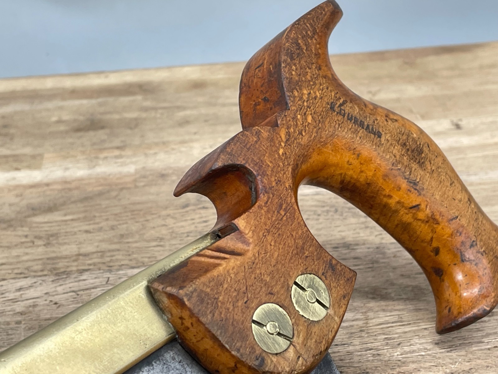 Vintage Split Nut MARPLES Brass Backed Dovetail 7-7/8″ Tenon Saw 16tpi Tool