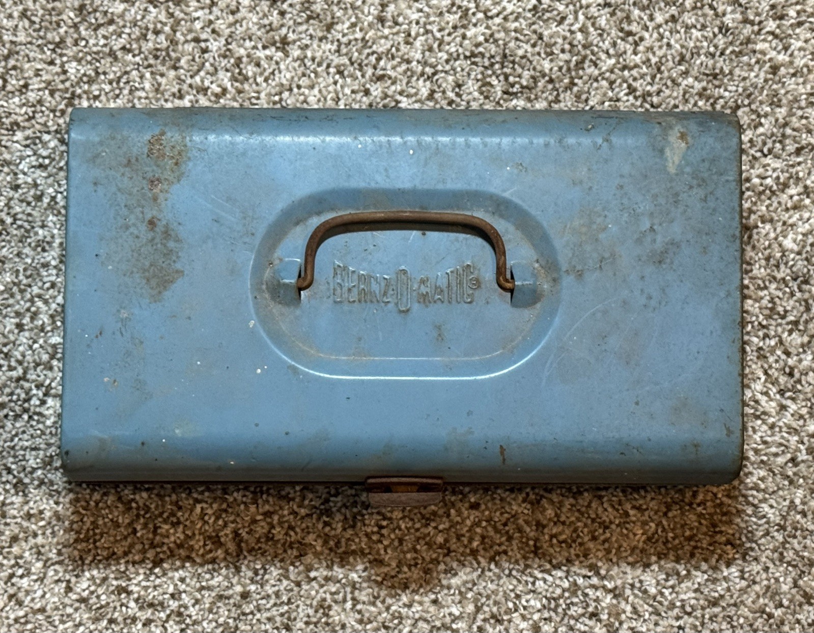 Vintage Bernz-O-Matic Blue Metal Toolbox Torch Kit Tool Box Case Empty