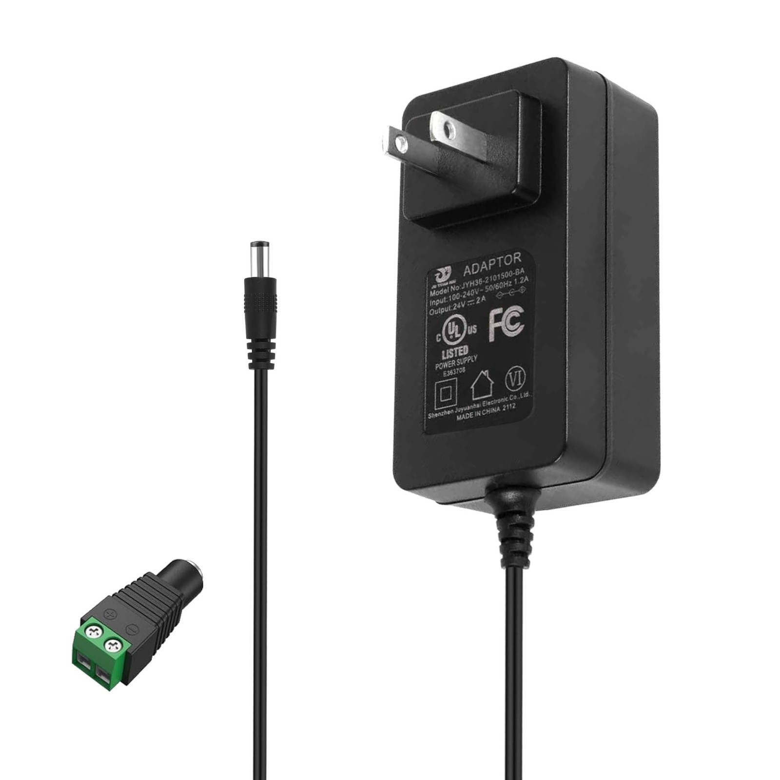 Pandery 24V 2A 48W Power Supply,100-240V AC to 24V DC Converter,5.5×2.1mm DC …