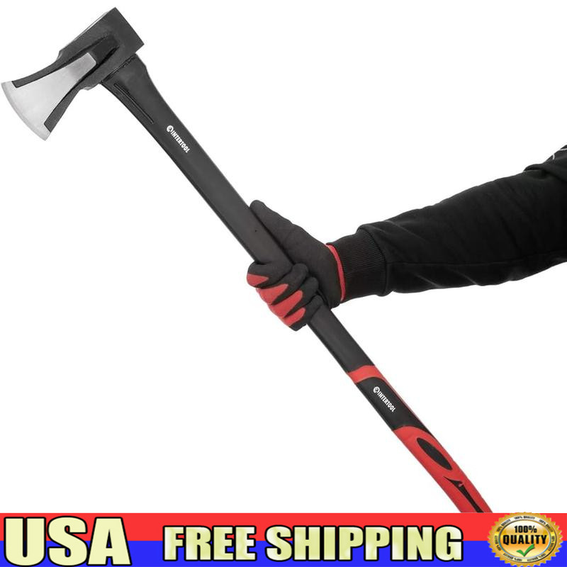 36″ Splitting Axe Wood Splitter Maul Shock Absorbing Handle Log Ax Blade Cover