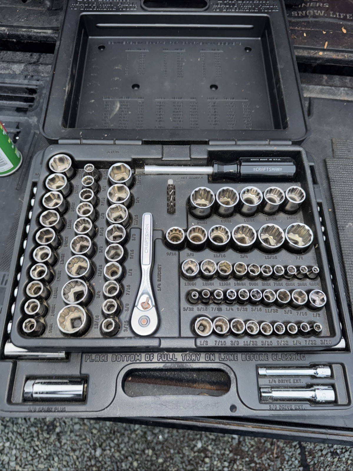 Rare Sears Craftsman USA 120pc Mechanics Tool Set Socket Ratchet 33820 Light Use