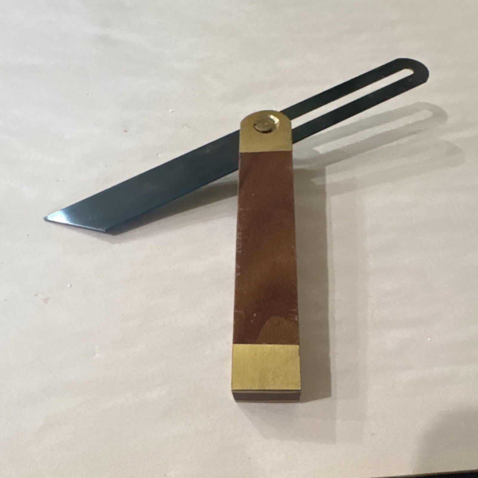 Crown Tools Vintage Original Wooden Handle Adjustable Sliding Bevel Square 9 in